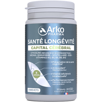Santé longévite capital cérébrale Arkopharma - pot de 60 gélules