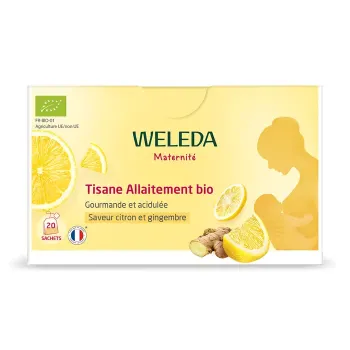 Tisane allaitement bio saveur citron et gingembre Weleda - bo&icirc;te de 20 sachets 