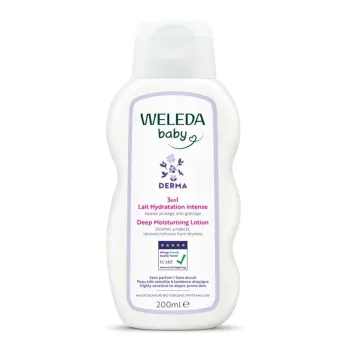 Lait hydratation intense 3 en 1 Weleda Baby Derma - flacon de 200ml 