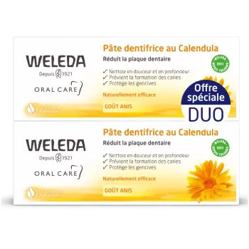 Pâte dentifrice au calendula Weleda - lot de 2 tubes de 75ml