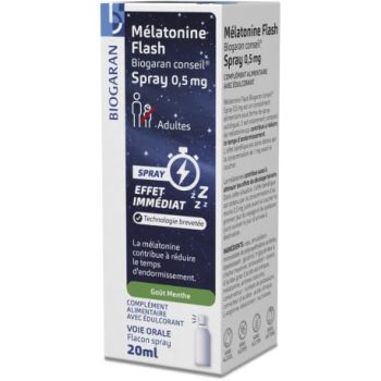 Mélatonine flash spray 0,5mg Biogaran - flacon spray de 20ml