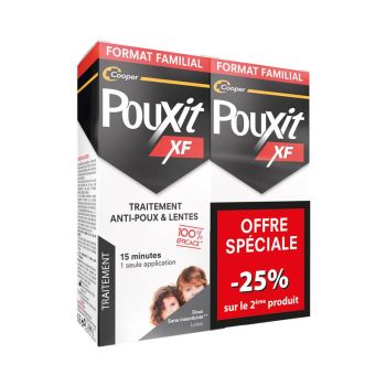 Lotion anti-poux et lentes XF Pouxit - lot de 2 flacons de 200 ml