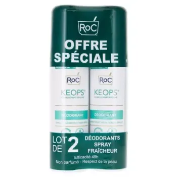 Keops Déodorant spray fraîcheur RoC - lot de 2 sprays de 100ml