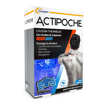 Actipoche Coussin thermique chaud/froid cervicales et trapèzes Cooper - 1 coussin 24x40cm