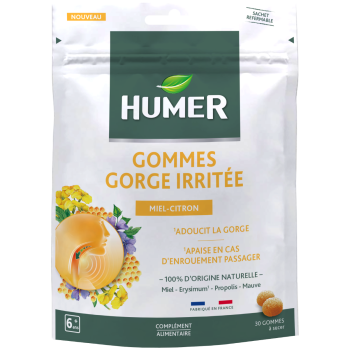 Gommes gorge sensible Humer - sachet de 30 gommes &agrave; sucer