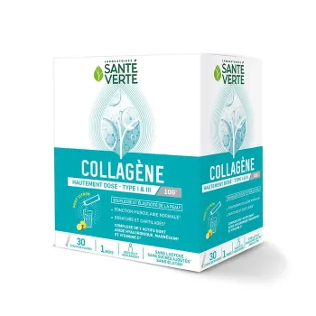 Collagène hautement dosé goût citron Santé Verte - boîte de 30 sticks de poudre