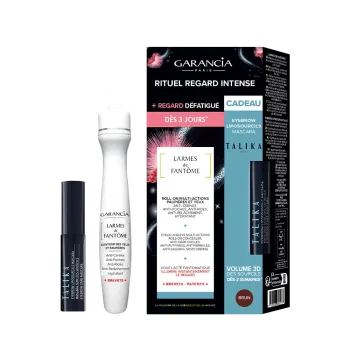 Coffret roll-on yeux Larmes de fantôme + mascara sourcils brun offert Garancia - coffret de 2 produits