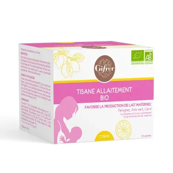 Tisane allaitement bio citron Gifrer - bo&icirc;te de 20 sachets 