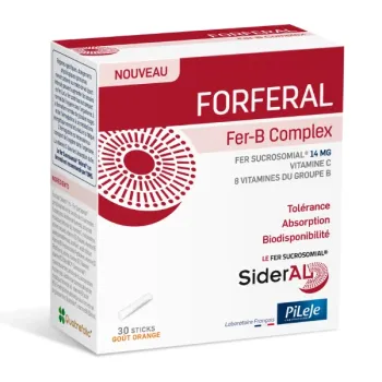 Forferal Fer-B complex Pileje - boite de 30 sticks go&ucirc;t orange