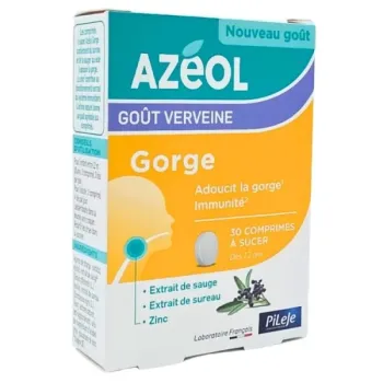 Azéol Gorge goût verveine Pileje - boîte de 30 comprimés à sucer