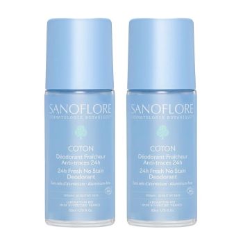 Déodorant fraîcheur coton anti-traces 24h bio Sanoflore