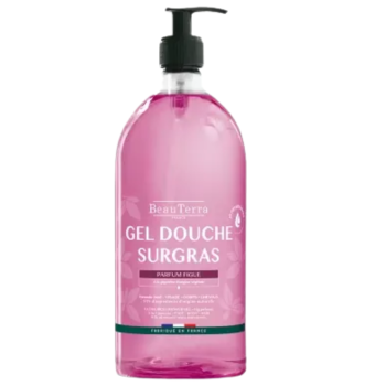 Gel douche surgras parfum figue Beauterra - flacon-pompe de 1L