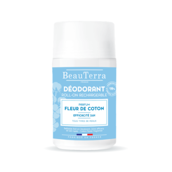 Déodorant Fleur de coton roll-on rechargeable Beauterra - 50ml