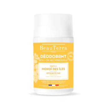 Déodorant Monoï des îles roll-on rechargeable Beauterra - 50ml