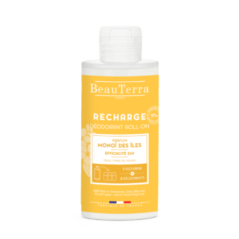 Recharge déodorant Monoï des îles roll-on Beauterra - flacon de 150ml