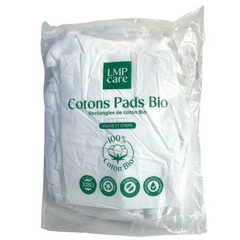 Cotons pads BIO rectangles de coton LMP care - sachet de 180 cotons 8x10cm