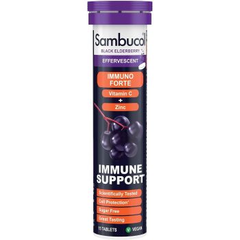 Sambucol Immuno Forte Sureau Noir, Vitamine C & Zinc - 15 comprimés effervescents