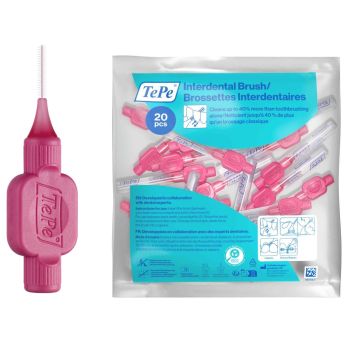 Brossettes interdentaires rose taille 0 (0.4 mm) TePe - sachet de 20 brossettes