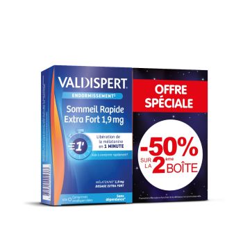 Mélatonine 1,9mg Valdispert - lot de 2 boîtes de 40 comprimés orodispersibles