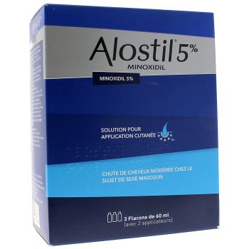 Alostil 5% solution pour application cutanée - boîte de 3 flacons de 60ml