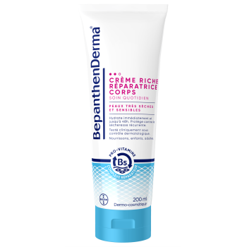 BepanthenDerma Crème Riche Réparatrice Corps 200 ml Peaux sèches et sensibles