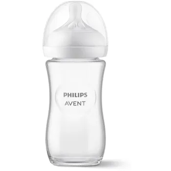 Biberon Natural Response en verre 0 mois et plus Avent - biberon de 240 ml
