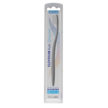 Brosse à dents en plastique recyclé médium Elgydium - une brosse à dents