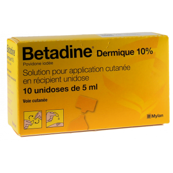 Bétadine dermique 10% solution pour application cutanée - 10 récipients unidoses