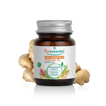 Capsules d'huile essentielle de gingembre Puressentiel - boîte de 60 capsules