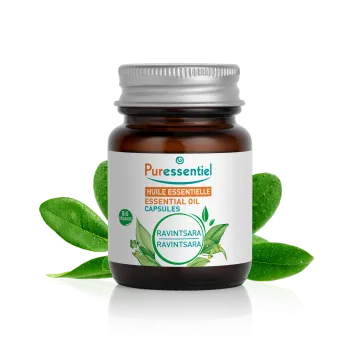 Capsules d'huile essentielle de ravintsara bio Puressentiel - boîte de 60 capsules