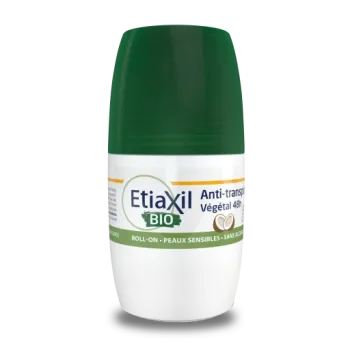 Déodorant anti-transpirant végétal bio parfum coco Etiaxil - roll-on de 50ml