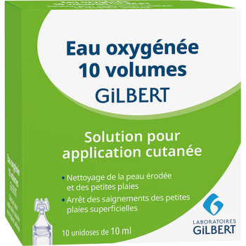 Eau oxygénée Gilbert - boîte de 10 unidoses de 10ml
