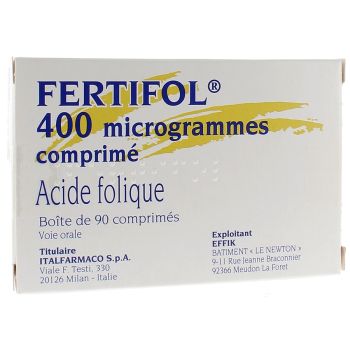 Fertifol 400 microgrammes acide folique - bo&icirc;te de 90 comprim&eacute;s