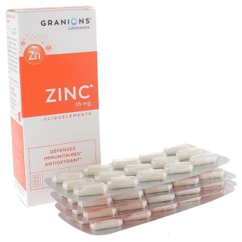 Granions Zinc Oligoéléments Défenses Immunitaires Antioxydant - boîte de 60 gélules