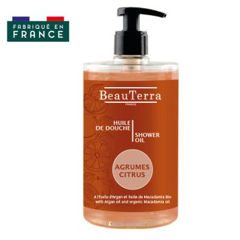 Huile de douche Agrumes BeauTerra - flacon-pompe de 750ml
