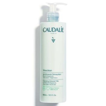 Lait d'amande d&eacute;maquillant Vinoclean Caudalie - flacon pompe de 400 ml
