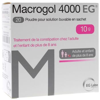 Macrogol 4000 EG 10g - boîte de 20 sachets en poudre