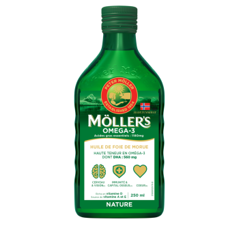 Oméga-3 huile de foie de morue sans arome Möller's - flacon de 250ml