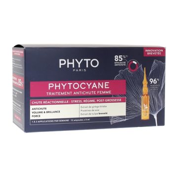 Phytocyane traitement anti-chute femme Phyto - boite de 12 ampoules de 5ml