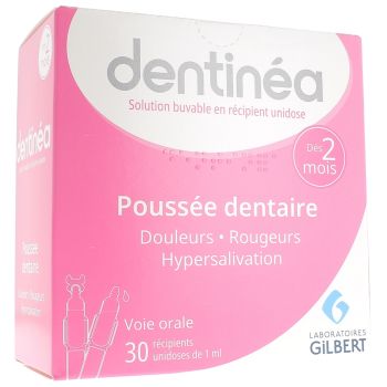 Solution buvable poussée dentaire dentinéa Gilbert - 30 unidoses de 1 ml