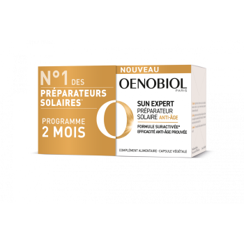 Sun Expert Pr&eacute;parateur solaire anti-&acirc;ge Oenobiol - lot de 2 pots de 30 capsules