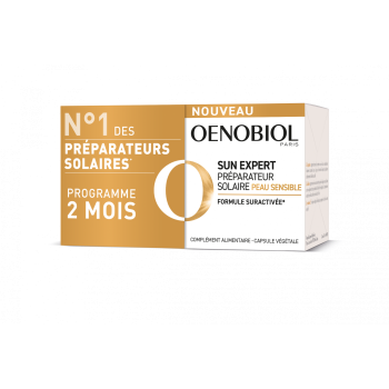 Sun Expert Pr&eacute;parateur solaire peau sensible Oenobiol - lot de 2 pots de 30 capsules