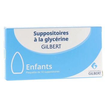Suppositoires à la glycérine enfants Gilbert - boîte de 10 suppositoires