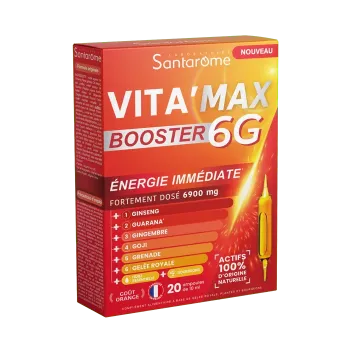 Vita'max booster 6G Santarome - boîte de 20 ampoules de 10ml
