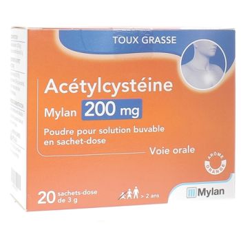 Acétylcystéine Mylan 200mg - 20 sachet-doses