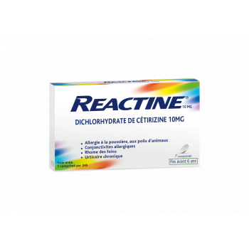 Reactine Allergie Cétirizine 10mg - 7 comprimés pelliculés