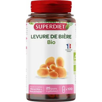 Levure de bière bio Super Diet - boite de 100 gélules