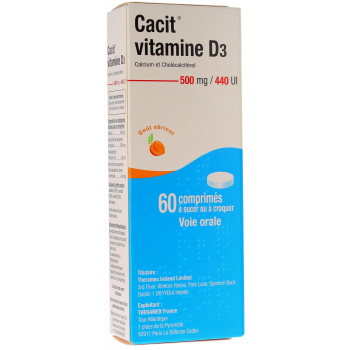 Cacit Vitamine D3 500mg/440 U.I - 60 comprimés