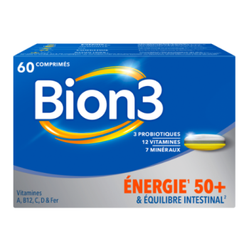 Bion 3 Energie 50+ et &eacute;quilibre intestinal - boite de 60 comprim&eacute;s
