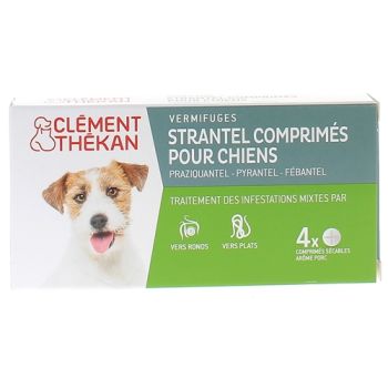 Strantel vermifuges comprimés pour chiens arôme porc Clément Thékan